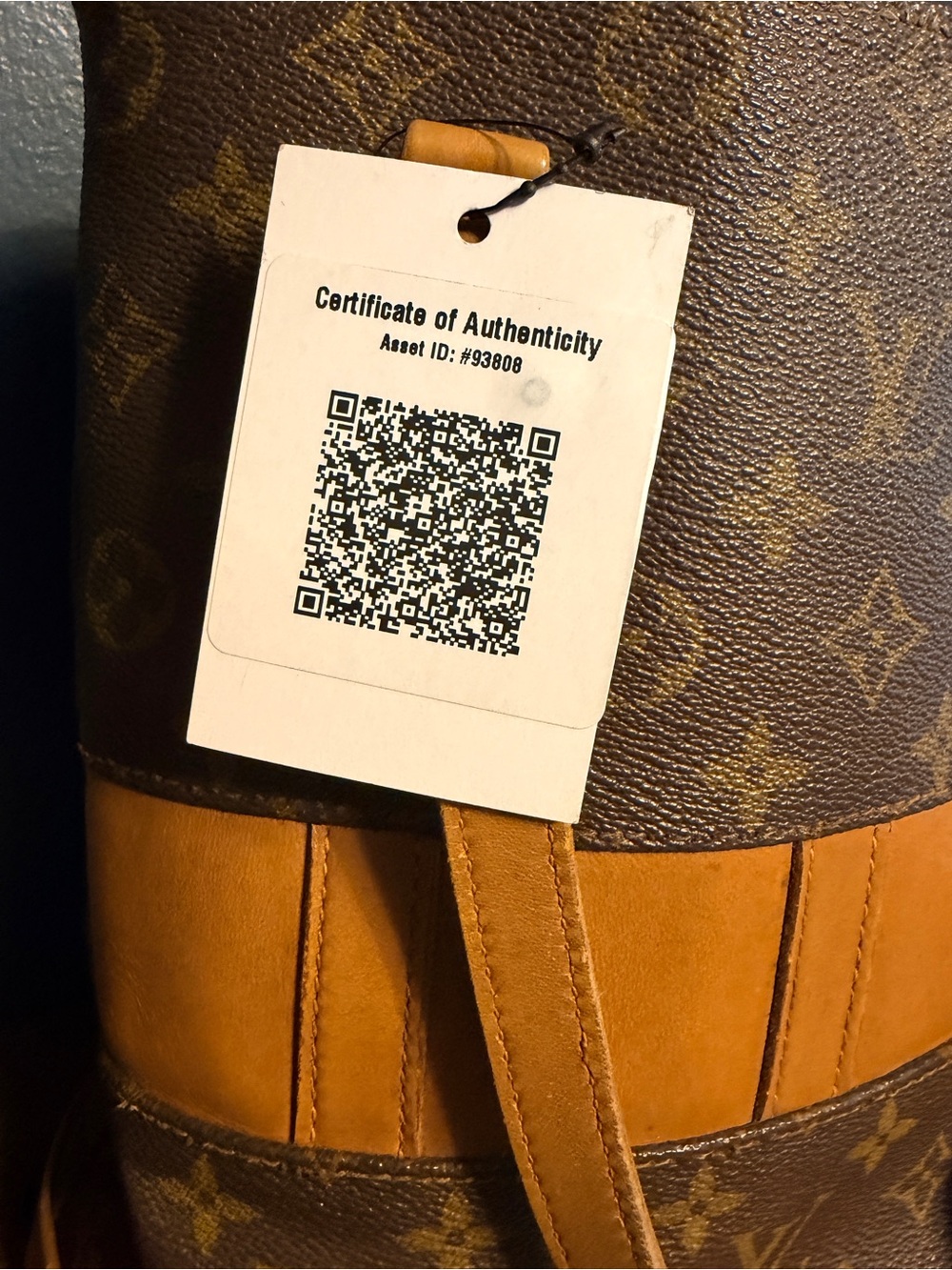 Louis Vuitton Vintage 1970’s Brown Monogram and Tan Leather Bucket Bag COA - Picture 12 of 13